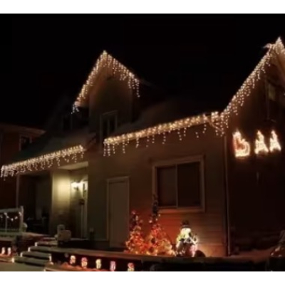 Instalatie 12 metri ALB CALD 300 LED tip turturi franjuri