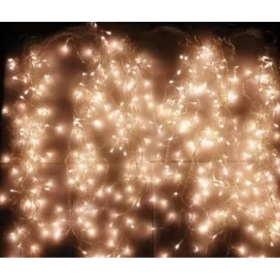 Instalatie 12 metri ALB CALD 300 LED tip turturi franjuri