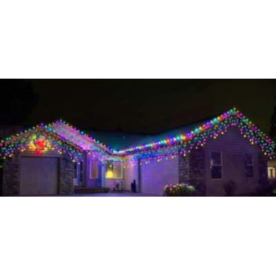 Instalatie 12 metri MULTICOLOR 300 LED tip turturi franjuri