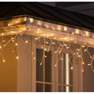 Instalatie 20 metri ALB CALD 500 LED tip turturi franjuri