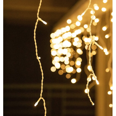 Instalatie 20 metri ALB CALD 500 LED tip turturi franjuri