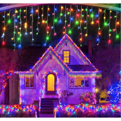 Instalatie 20 metri MULTICOLOR 500 LED tip turturi franjuri