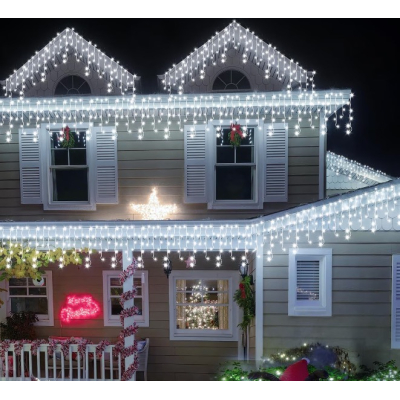 Instalatie 30 metri ALB RECE 1200 LED tip turturi franjuri