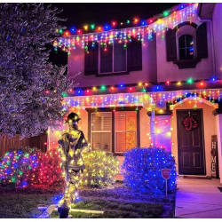 Instalatie 30 metri MULTICOLOR 1200 LED tip turturi franjuri