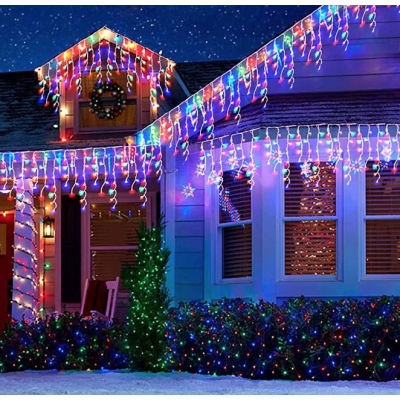 Instalatie 30 metri MULTICOLOR 1200 LED tip turturi franjuri