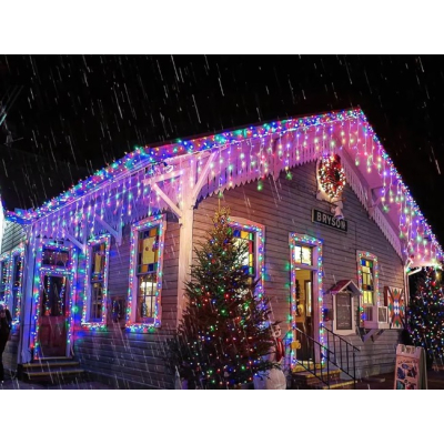 Instalatie 30 metri MULTICOLOR 1200 LED tip turturi franjuri