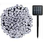 Instalatie Craciun Solara ALB RECE 500 Led 50 metri 7 jocuri lumini si telecomanda