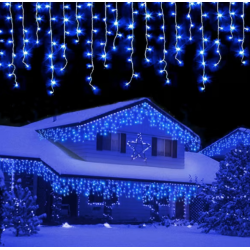 Instalatie de Craciun 1500 17 tip FRANJURI de 12 metri 300 LED ALBASTRA