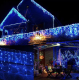 Instalatie de Craciun 1500 17 tip FRANJURI de 12 metri 320 LED ALBASTRA