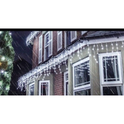 Instalatie de Craciun 1500 18 tip FRANJURI de 25 metri ALB RECE