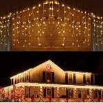 Instalatie de Craciun 1500 25 tip FRANJURI de 20 metri 430 LED ALB CALD