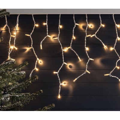 Instalatie de Craciun 1500 25 tip FRANJURI de 20 metri 430 LED ALB CALD