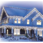 Instalatie de Craciun 1500 25 tip FRANJURI de 20 metri 430 LED ALB RECE