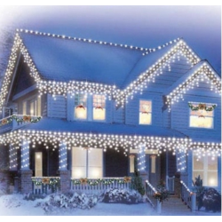 Instalatie de Craciun 1500 25 tip FRANJURI de 20 metri 500 LED ALB RECE