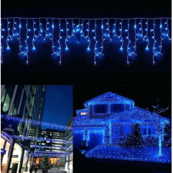Instalatie de Craciun 1500 25 tip FRANJURI de 20 metri 500 LED ALBASTRA