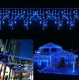 Instalatie de Craciun 1500 25 tip FRANJURI de 20 metri 430 LED ALBASTRA