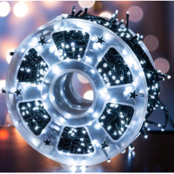 Instalatie de Craciun tip Rola interior sau exterior rezistenta 100m 500LED ALB RECE