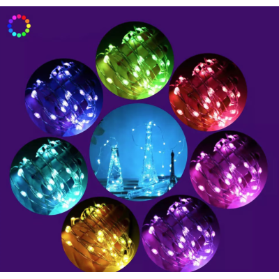 Instalatie decorativa RGB Cu Control Bluetooth Prin Aplicatie 5 metri Luminozitate Reglabila USB Multicolor