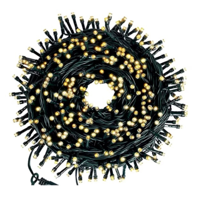 Instalatie liniara 100 LED 9m lumineaza intermitent ALB CALD