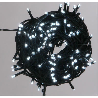 Instalatie liniara 100 LED 9m lumineaza intermitent ALB RECE