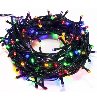 Instalatie liniara 100 LED 9m lumineaza intermitent MULTICOLOR