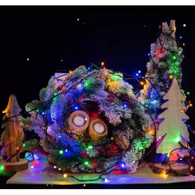 Instalatie liniara 100 LED 9m lumineaza intermitent MULTICOLOR