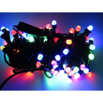 Instalatie liniara 100 LED 9m lumineaza intermitent MULTICOLOR