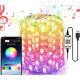 Instalatie luminoasa inteligenta bluetooth 4.0 control din aplicatie conectare prin USB 5 metri multicolora