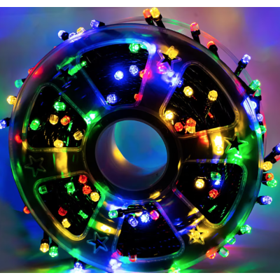 Instalatie multicolora 100m tip rola cu 480 LED 8 efecte de iluminare