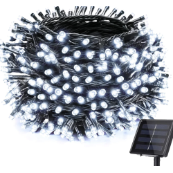Instalatie solara 1000 LED de 100 metri cu telecomanda pentru exterior ALB RECE HS