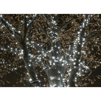 Instalatie solara 1000 LED de 100 metri cu telecomanda pentru exterior ALB RECE HS