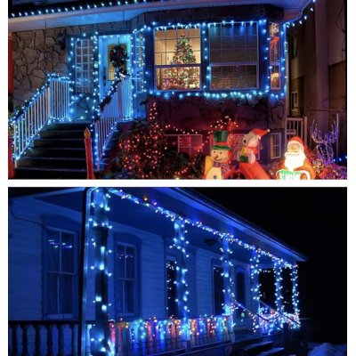 Instalatie solara 1000 LED de 100 metri cu telecomanda pentru exterior ALBASTRA HS