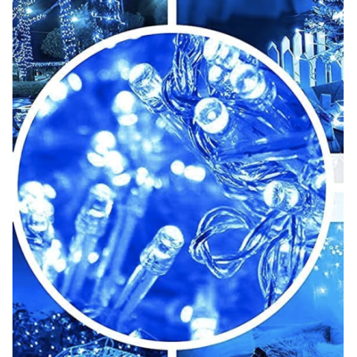 Instalatie solara 1000 LED de 100 metri cu telecomanda pentru exterior ALBASTRA HS