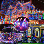 Instalatie solara 1500 16 MULTICOLORA cu 320 led lungime 12 metri telecomanda