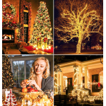 Instalatie solara 30 metri cu 300 LED fir CUPRU telecomanda ALB CALD 1500 21