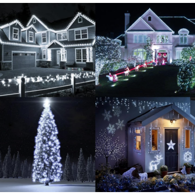 Instalatie solara 30 metri cu 300 LED fir CUPRU telecomanda ALB RECE 1500 21