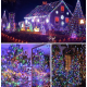 Instalatie solara 500 LED de 50 metri cu telecomanda pentru exterior MULTICOLOR HS
