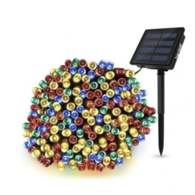 Instalatie solara 500 LED de 50 metri cu telecomanda pentru exterior MULTICOLOR HS