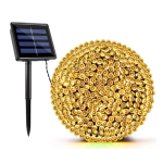 Instalatie solara decorativa lungime 30 metri cu 300 LED ALB CALD