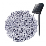 Instalatie solara decorativa lungime 30 metri cu 300 LED ALB RECE