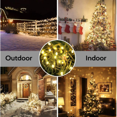 Instalatie solara decorativa 450 LED lungime 45 metri 1500 12 ALB CALD