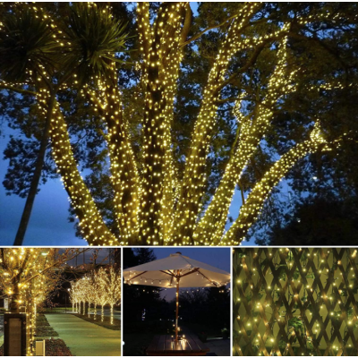 Instalatie solara decorativa 450 LED lungime 45 metri 1500 12 ALB CALD