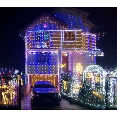 Instalatie solara decorativa 450 LED lungime 45  metri 1500 12 ALBASTRA