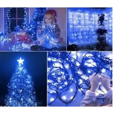 Instalatie solara decorativa 450 LED lungime 45  metri 1500 12 ALBASTRA