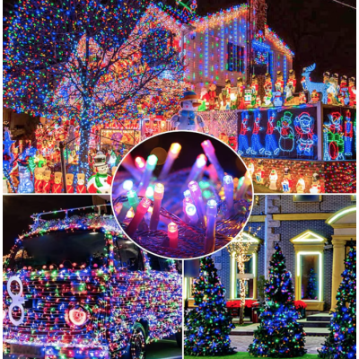 Instalatie solara decorativa 450  LED lungime 45  metri 1500 12 MULTICOLOR