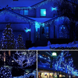 Instalatie solara decorativa 600 LED lungime 60 metri 1500 15 ALBASTRA
