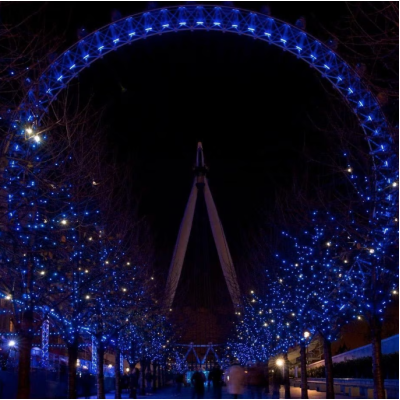 Instalatie solara decorativa 600 LED lungime 60 metri 1500 15 ALBASTRA