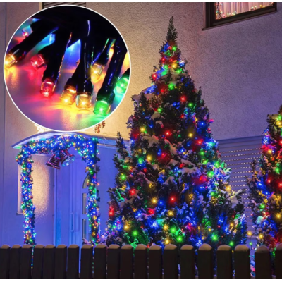 Instalatie solara decorativa 600 LED lungime 60 metri 1500 15 MULTICOLOR