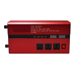 Invertor cu Display Dublu 5000W 12-220V Port-uri USB Priza ROSU