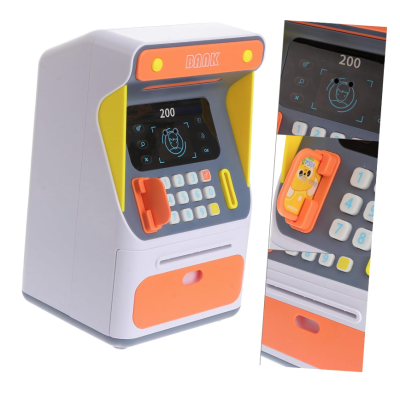 Jucarie interactiva bancomat ATM senzor de recunoastere faciala si PIN